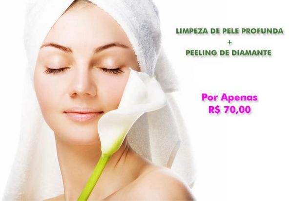 Limpeza de pele profunda + peeling diamantado